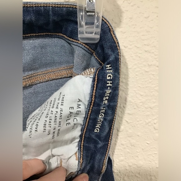 American Eagle Next Level Stretch High-Rise Jegging Denim Blue Jeans Size 4 Long - Picture 3 of 6